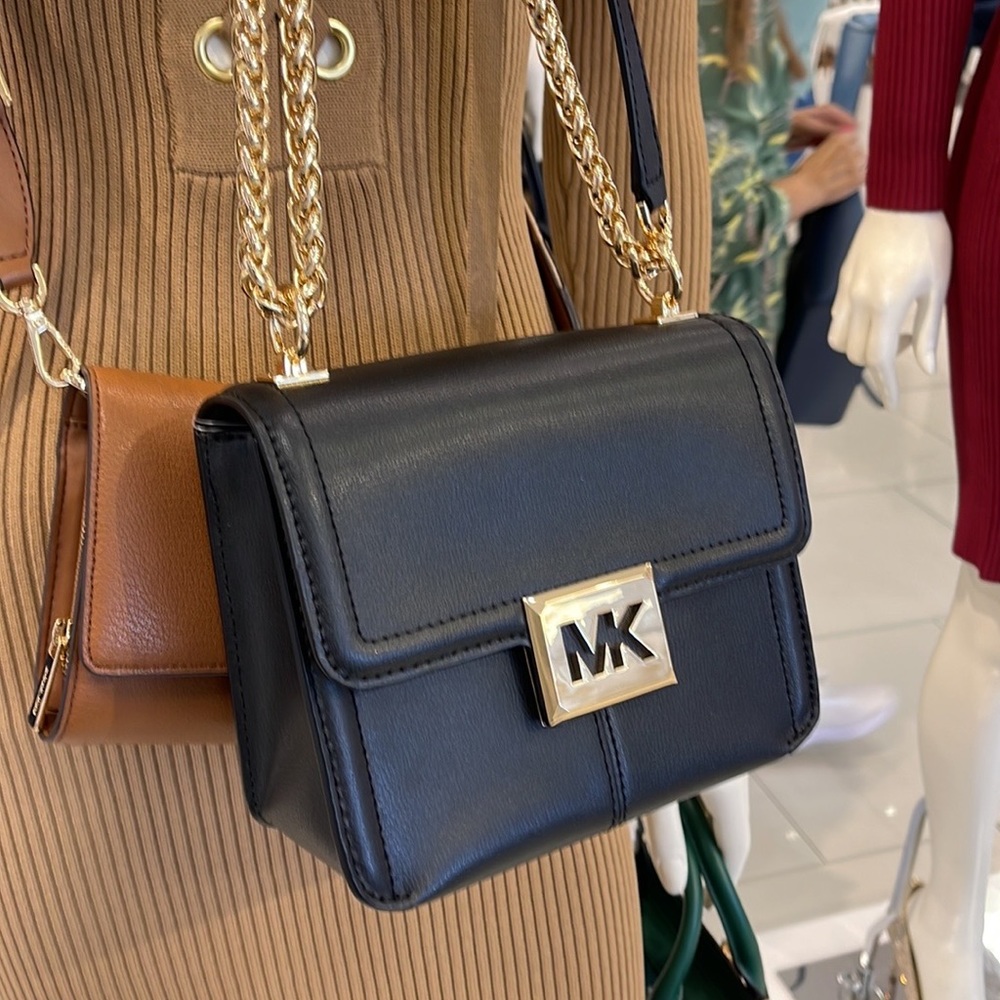 MICHAEL KORS SONIA SMALL SHOULDER XBODY BLACK COLOR